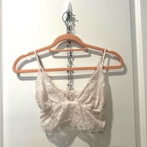 White Lace Free People Small Bralette